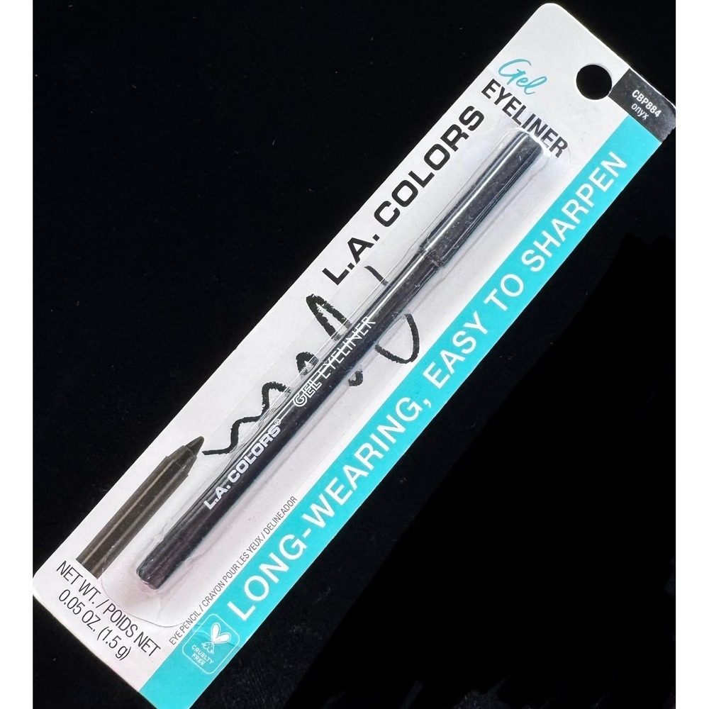 L.A. COLORS Gel Eyeliner Pencil Onyx CBP884 Black Long-Wearing Cruelty-Free NEW